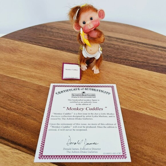 Just a Little Monkey Business Ashton Drake Gallery Lydia Marlene Cuddles Figure - Picture 1 of 13